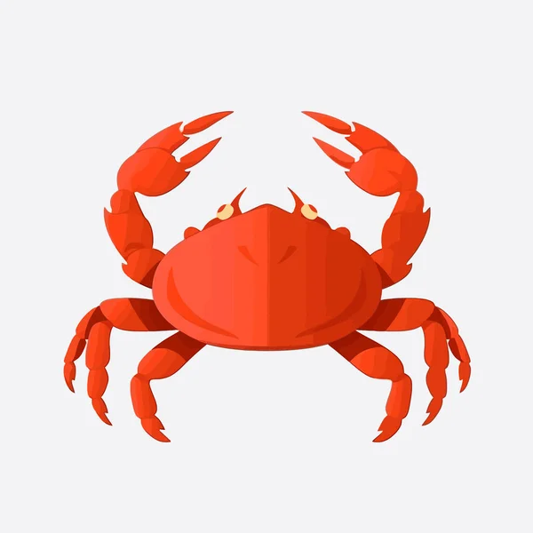 Krabbe Isoliert Auf Weißem Hintergrund Vector Eps Krabbenvektor Auf Sandfarbenem — Stockvektor