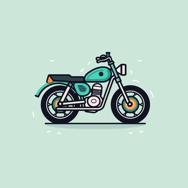 Motosiklet Vektör Çizimi Birçok Detay Içeren Yarım Yamalak Motosiklet — Stok Vektör