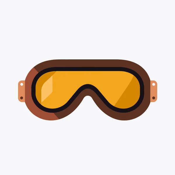 Skibrillen Ikone Vektorillustration Flache Bauweise — Stockvektor