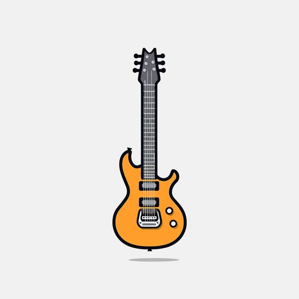 Elektrisk Gitarr Platt Vektor Illustration Rockmusikinstrument — Stock vektor