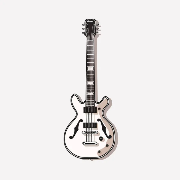 电吉他平面矢量插图 摇滚音乐仪器 — 图库矢量图片