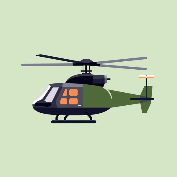 Vektorillustration Des Flachen Hubschraubers — Stockvektor