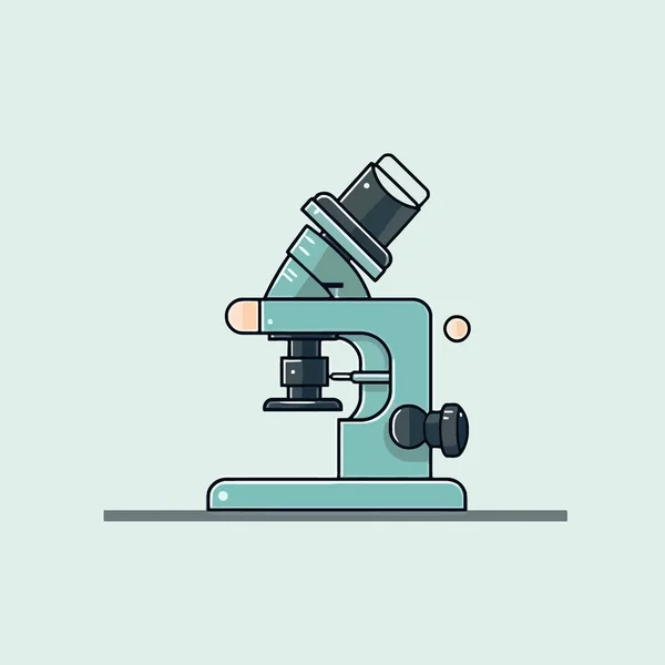 Ilustración Simple Del Vector Del Microscopio Estilo Plano — Archivo Imágenes Vectoriales