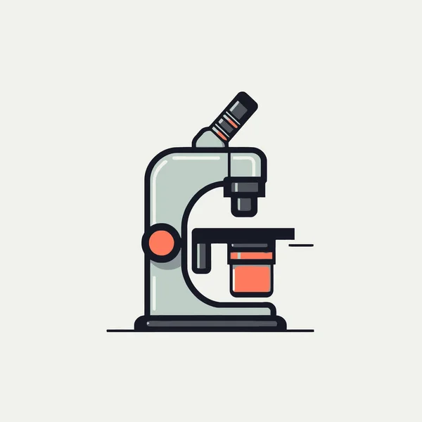 フラットスタイルのシンプルな顕微鏡ベクトルイラスト — ストックベクタ
