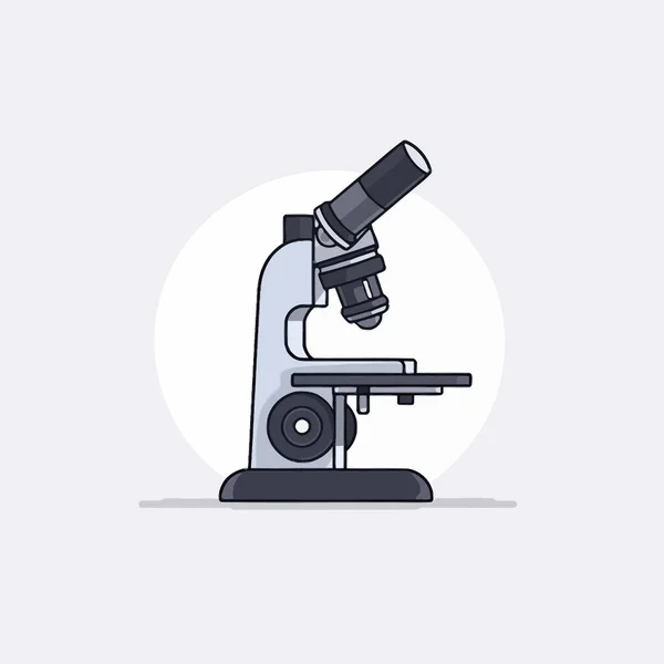 Semplice Illustrazione Vettoriale Del Microscopio Stile Piatto — Vettoriale Stock