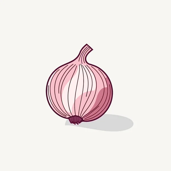 Onion Whole Onion Flat Simple Design Vector Illustration Organic Farm — Stock Vector