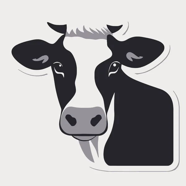 Koe Gaat Moo Vector Illustratie Van Een Loeiende Koe Eenvoudige Stockillustratie