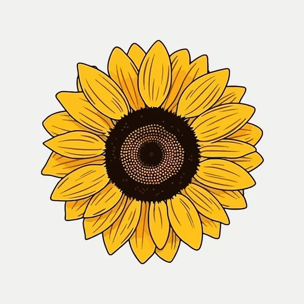 Gelbe Sonnenblume Auf Weißem Hintergrund Gestaltungselement Vektorsymbol Stockillustration