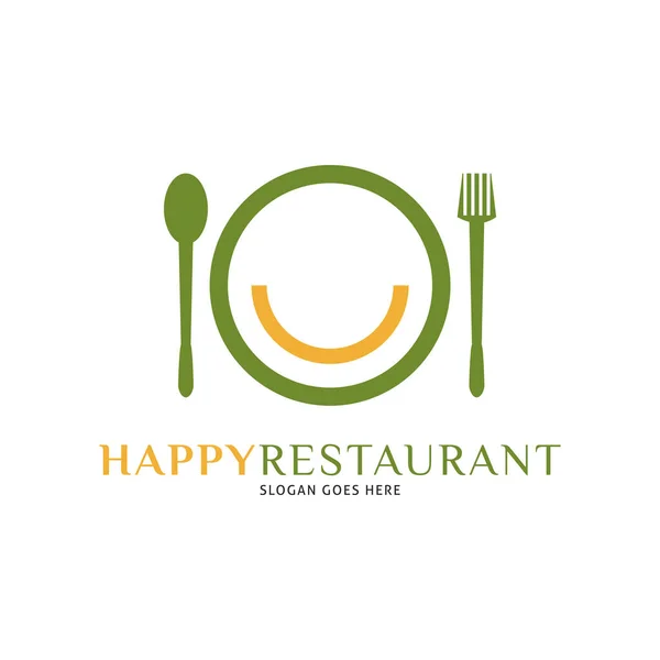 Happy Restaurant Logo Vector Pictogram Illustratie Rechtenvrije Stockillustraties
