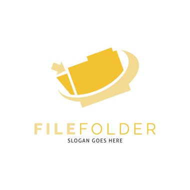 Dosya Dizini Simgesi Vektör Logo Şablonu Çizim Tasarımı
