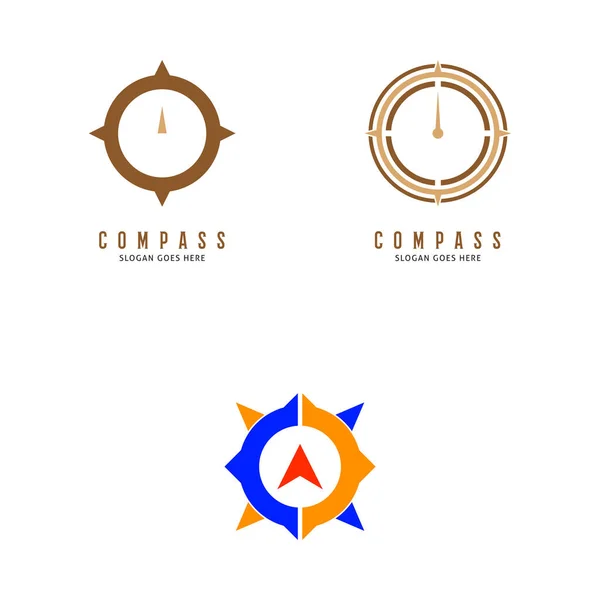 Set Compass Icon Vector Logo Template Illustration Design — Wektor stockowy