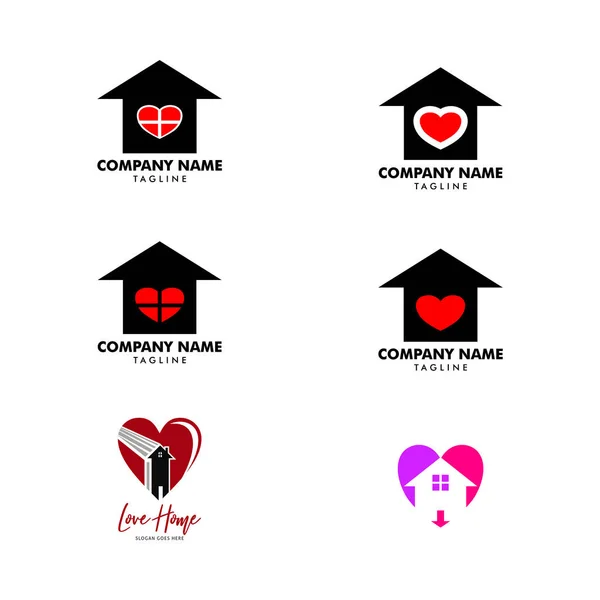 stock vector Set of Love Home Icon Vector Logo Template Illustration Design