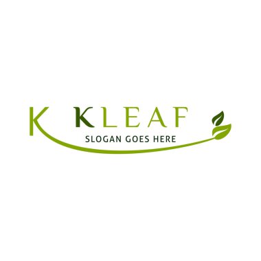 K harfinin ilk harfi Swoosh Simgesi Logo Şablonu Çizim Tasarımı Bırakıyor