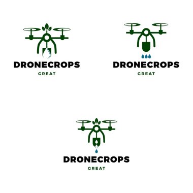 Drone Kırpma Simgesi Logo Tasarım Şablonu