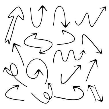 Farklı Ok Simgesi Resimlerinin Moda Koleksiyonu