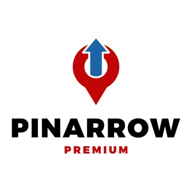 Pin Arrow Up Simge Vektör Logo Şablonu Çizim Tasarımı