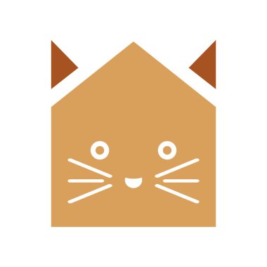 kedi evi simgesi logo tasarım şablonu