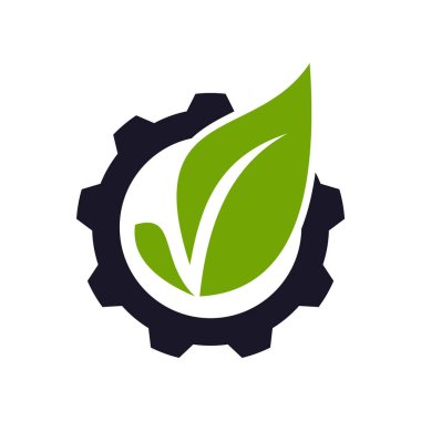 Yaprak dişlisi simgesi logo tasarım şablonu