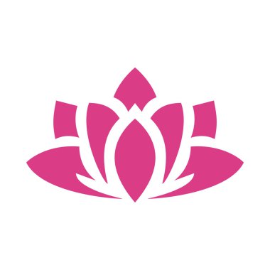 Nilüfer çiçeği simgesi logo tasarım şablonu