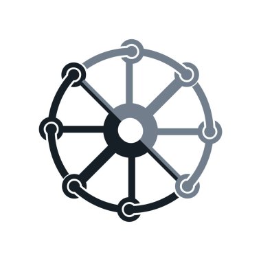 zincir bağlantı çemberi simgesi vektör logo şablonu çizim tasarımı