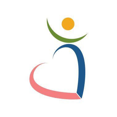 Sağlıklı insan simgesi logo tasarım şablonunu seviyorum