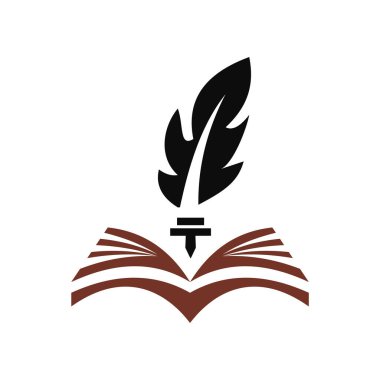 kitap yazarı simgesi logo tasarım şablonu