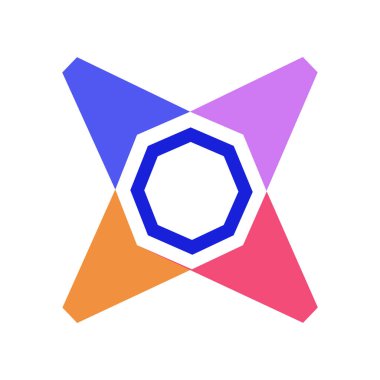 soyut sekizgen ikon vektör logo şablonu çizim tasarımı