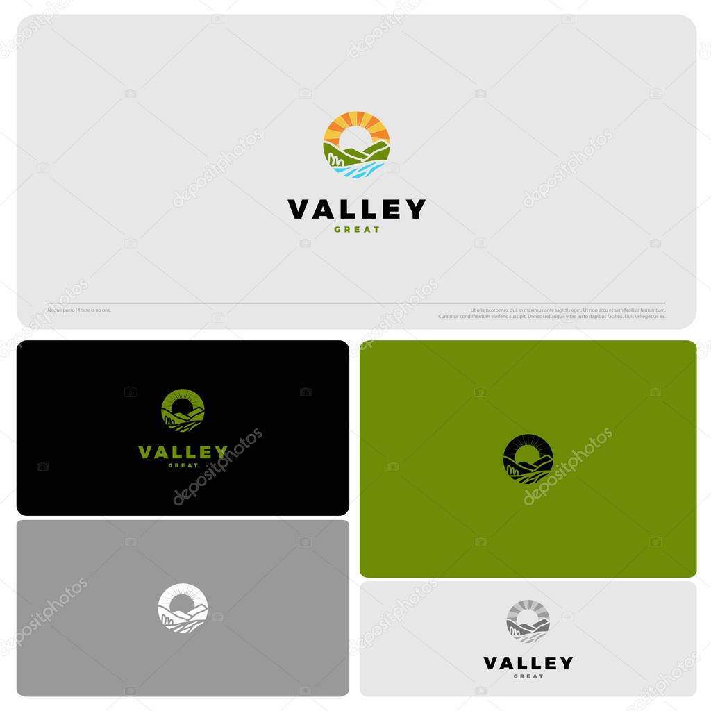 Country valley logo vector icon illustration