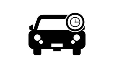 Araba Zamanı Simge Vektör İllüstrasyon Tasarımı