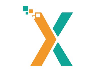 Piksel biçimi X harfi simge vektörü. Tıkanık piksel dizaynlı Retro alfabe sembolü. Dijital oyunlar, teknik logolar, kullanıcı arayüzü, uygulamalar, web simgeleri veya piksel temalı projeler için mükemmel.