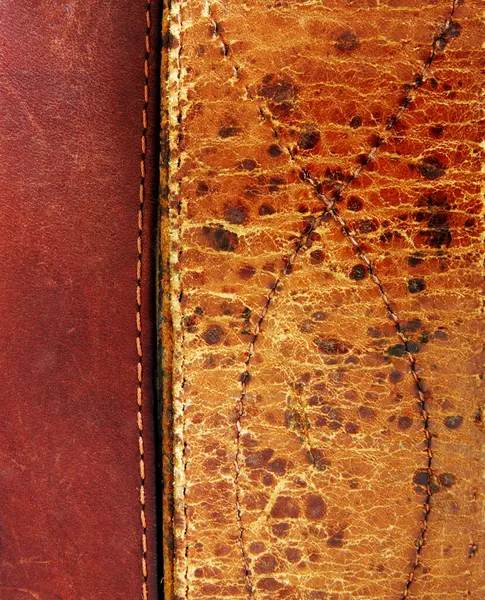 Close Detail Van Oude Grunge Lederen Textuur Voor Achtergrond Bruine Stockafbeelding