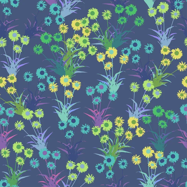 Sans Couture Abstenir Mignon Fleurs Colorées Fond Motif Jardin Pour — Image vectorielle