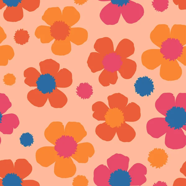Nahtlose Doodle Niedlichen Blumen Muster Hintergrund Für Mode Stoff — Stockvektor