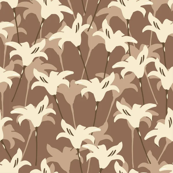 Nahtlose Gemischte Monochrome Blumen Muster Hintergrund Für Mode Stoff — Stockvektor