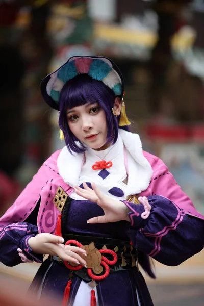 Portrait Beautiful Young Woman Game Cosplay Chinese Dress — Stock Photo, Image