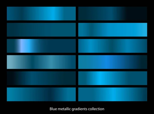 Niebieski Zestaw Szablonów Gradientowych Kolekcja Gradientu Vector Blue Ilustracja Wektora — Wektor stockowy