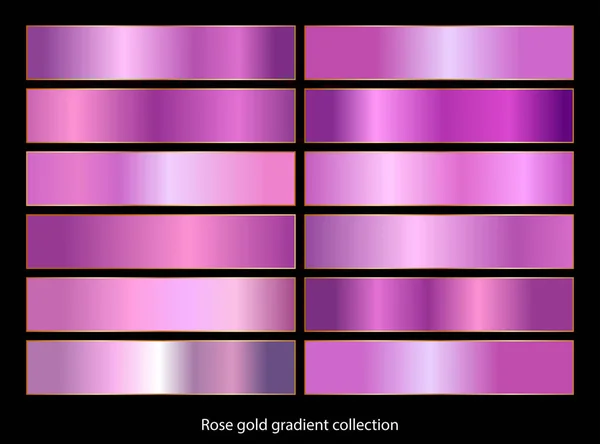 Kolekce Rose Gold Gradient Pozadí Vektorová Ilustrace — Stockový vektor