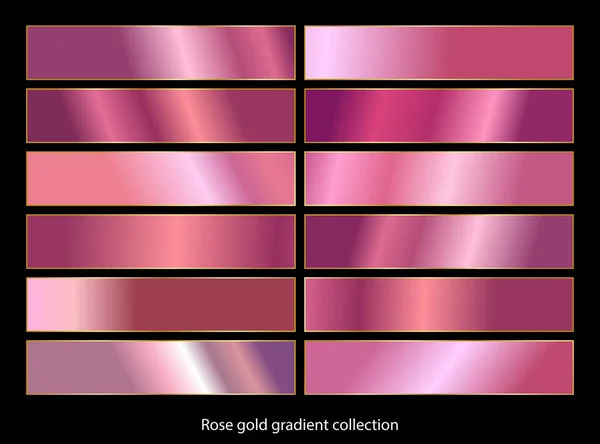 Sfondi Oro Rosa Collezione Gradiente Illustrazione Vettoriale — Vettoriale Stock