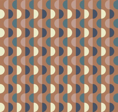 Geometrik tasarımın soyut arka planı. Retro Century renkleri ile vektör pürüzsüz desen. Tekstil, kumaş, ambalaj ve diğer malzemeler için kullanıma hazır. Orta-Yüzyıl Soyut Vektör Deseni 