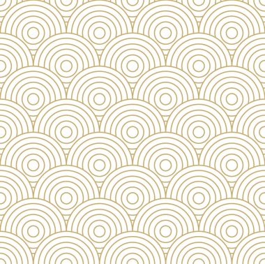 Lüks altın arkaplan deseni dikişsiz geometrik çizgi dairesi soyut tasarım vektörü. 