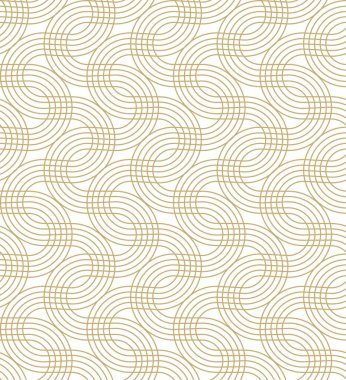Lüks altın arkaplan deseni dikişsiz geometrik çizgi dairesi soyut tasarım vektörü. 