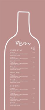 Geometrik desenli şarap restoranı menüsü tasarımı. Şarap listesinin vektör illüstrasyon şablonu. 