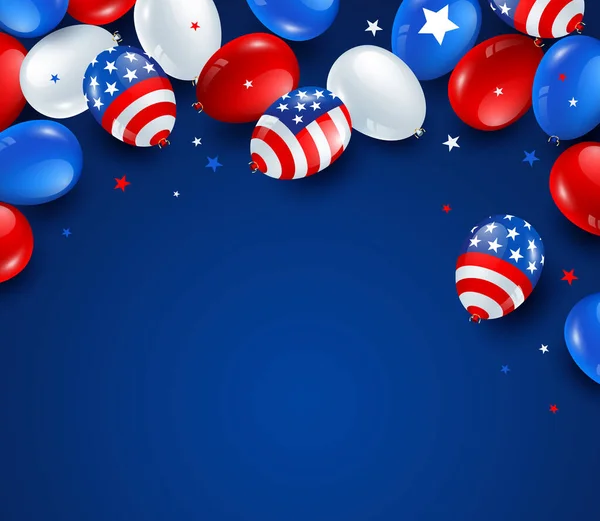 Şçi Bayramı Indiriminiz Kutlu Olsun Balonlar Yıldızlar Mavi Arka Planda — Stok Vektör