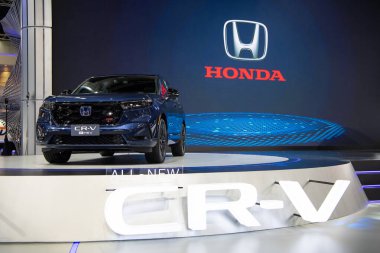 All New Honda CR-V e: HEV RS 21 Mart 2023 'te Nonthaburi, Tayland' da Bangkok Uluslararası Otomobil Fuarı 'nda sergileniyor.