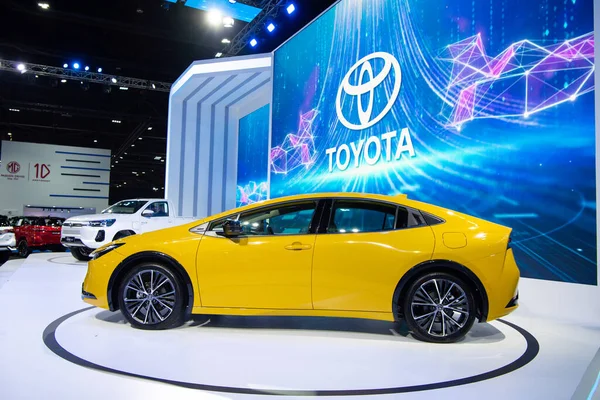 Toyota Prius Dynamic Force Hybrid Εκτίθεται Στο Διεθνές Σαλόνι Αυτοκινήτου Royalty Free Εικόνες Αρχείου