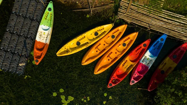 Vue Aérienne Kayak Dans Une Zone Humide Jardin Botanique Rayong — Photo