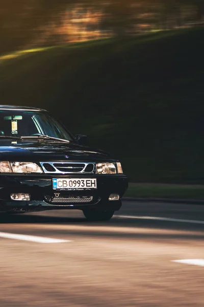 Україна Чернігів Жовтня 2022 Старий Шведський Автомобіль Saab Aero Дорозі — стокове фото