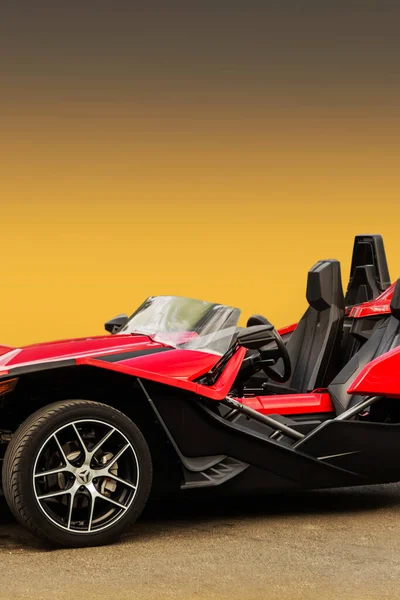 Ukraine Odessa September 2021 Unique Red Tricycle Polaris Slingshot Clean — Stock Photo, Image