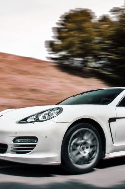 Kyiv, Ukraine - June 1, 2013: Porsche Panamera 4S 4.8 4WD on the road