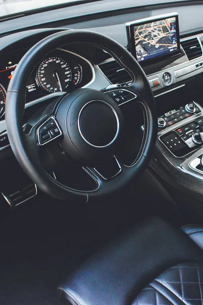 Serviço Luxo Interior Carro Detalhes Interior Carro Vista Interior Automóvel — Fotografia de Stock
